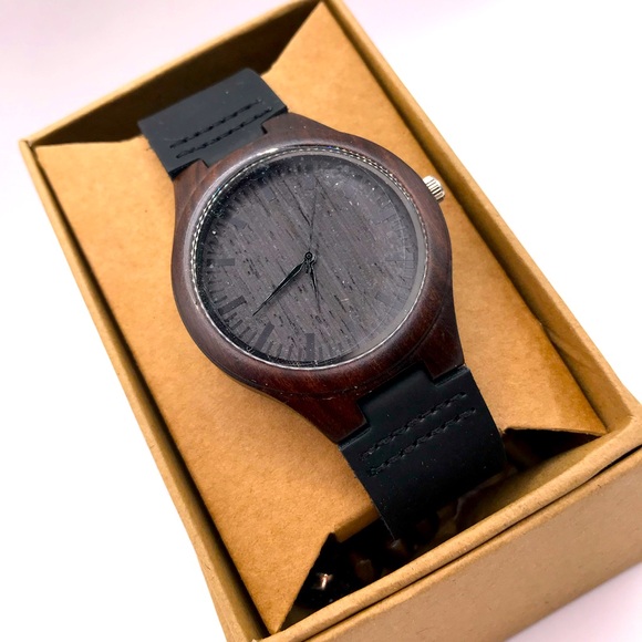 unbranded Other - Men’s Wooden Watch with Black Strap